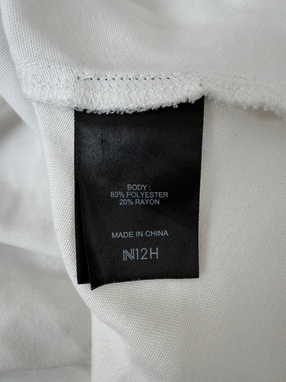 N12H white tunic shirt dress button up flare sleeves breezy euro-summer minimal - Picture 12 of 13